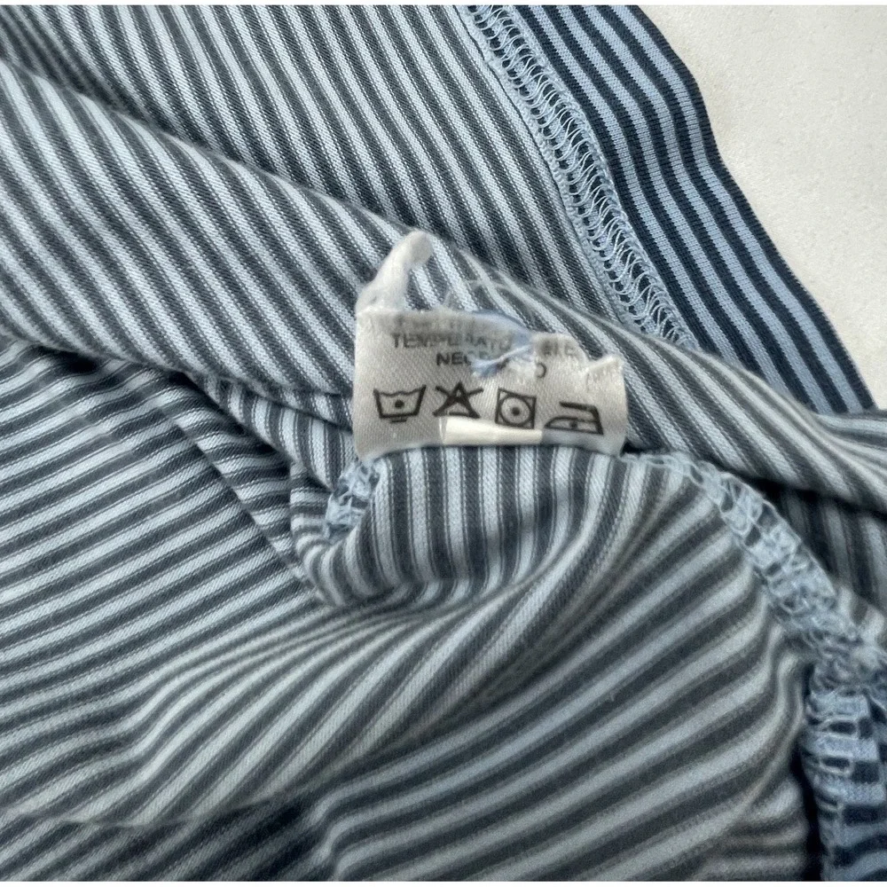 TRAVIS MATHEW POLO SHIRT MENS XL BLUE GREY STRIPED GOLF POLO SHORT SLEEVE CLUB